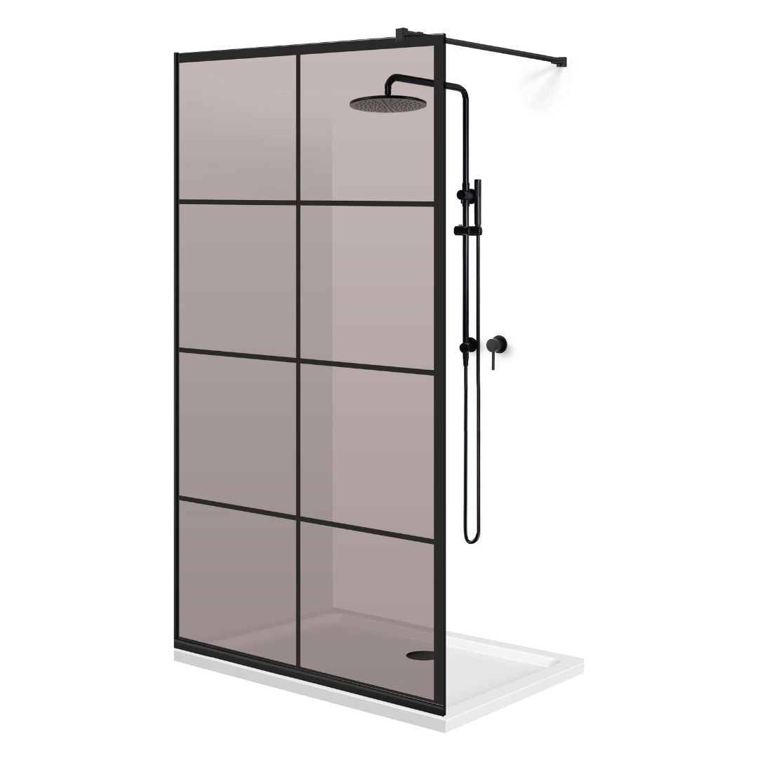 Paravan dus Walk-in, Perete dus  Negru, #Bronz #Bronz