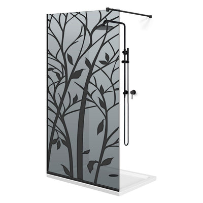 Paravan dus Walk-in, Perete dus  Negru, #Gri #Szürke