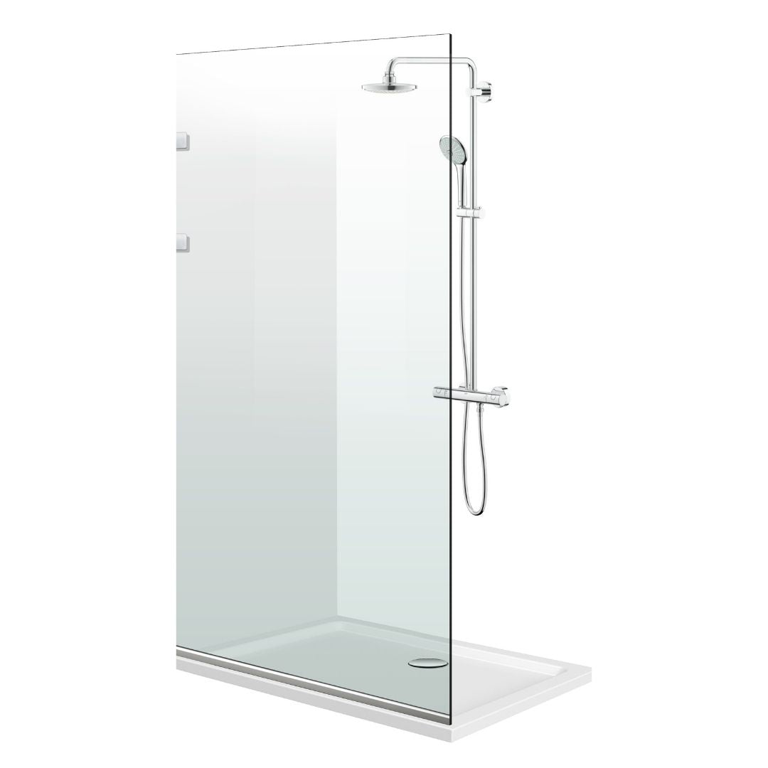 Paravan dus walk-in Aqua Elegance ® INOX, feronerie full inox, sticla clara, securizata,
