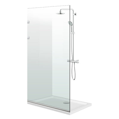 Paravan dus walk-in Aqua Elegance ® INOX, feronerie full inox, sticla clara, securizata,
