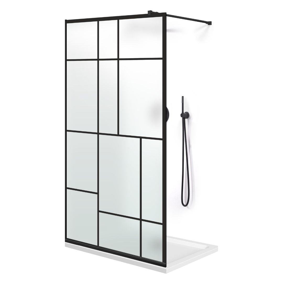 Paravan dus Walk-in, Perete dus  Negru, #Mat #Matt
