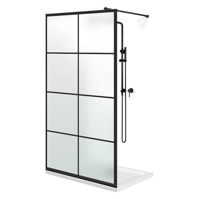 Paravan dus Walk-in, Perete dus  Negru, #Mat #Matt
