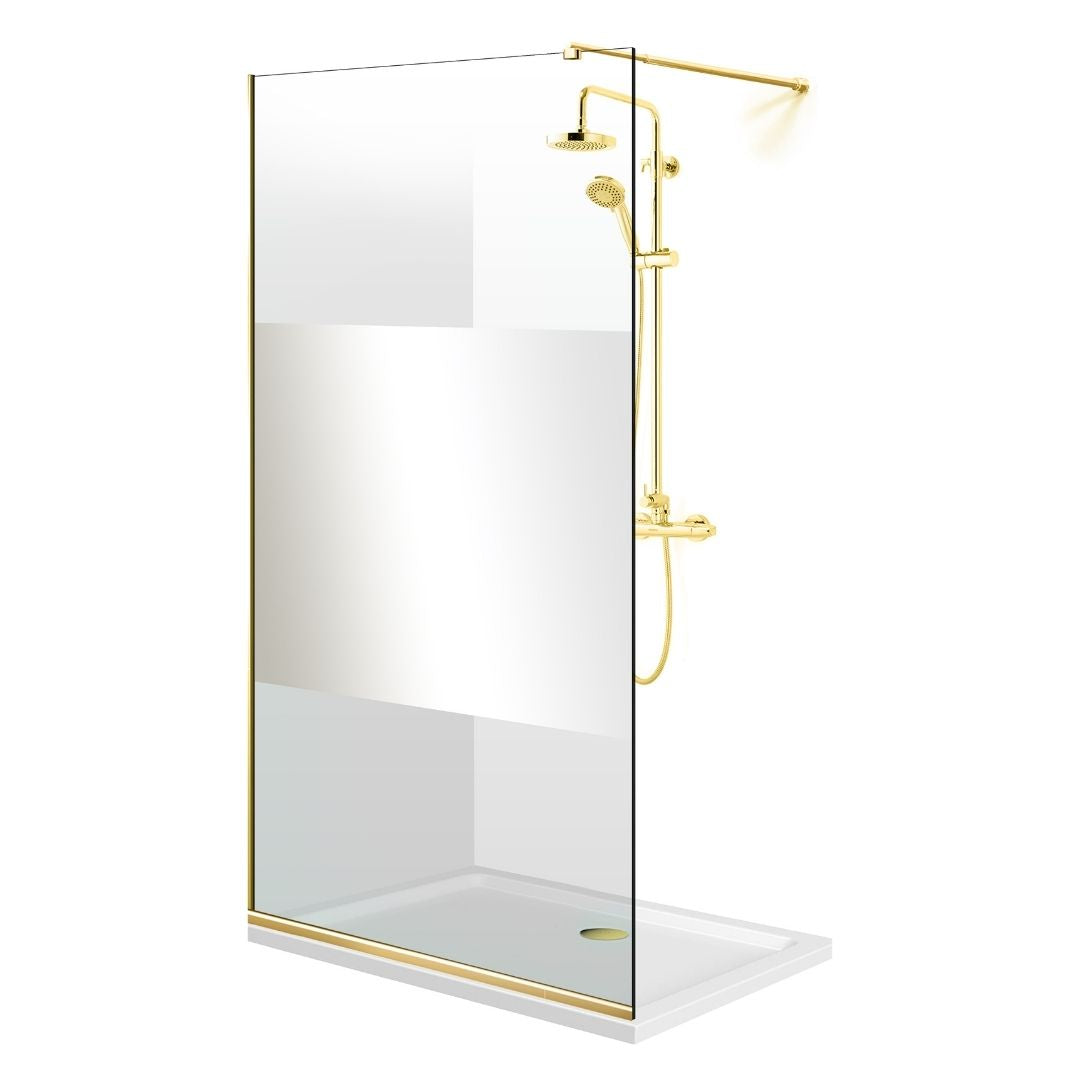Paravan dus Walk-in, Perete dus  Auriu, #Clara #Víztiszta
