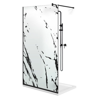Paravan dus Walk-in, Perete dus  Negru, #Mat #Matt