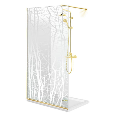 Paravan dus Walk-in, Perete dus  Auriu, #Clara #Víztiszta