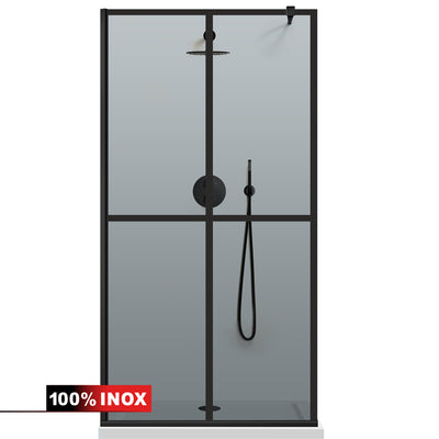 Paravan dus Walk-in, Perete dus  Negru, #Gri #Szürke