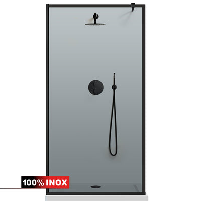 Paravan dus Walk-in, Perete dus  Negru, #Gri #Szürke