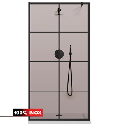 Paravan dus Walk-in, Perete dus  Negru, #Bronz #Bronz