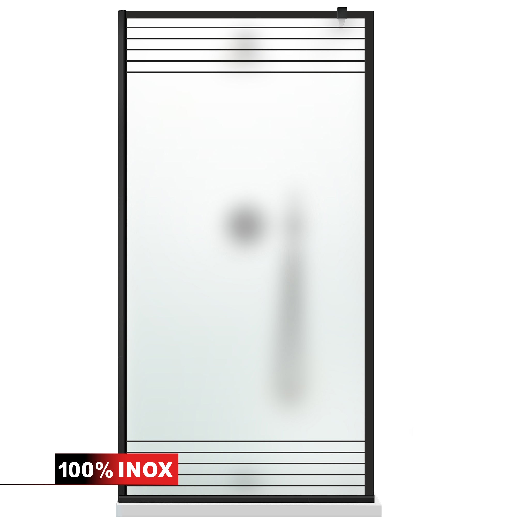 Paravan dus Walk-in, Perete dus  Negru, #Mat #Matt
