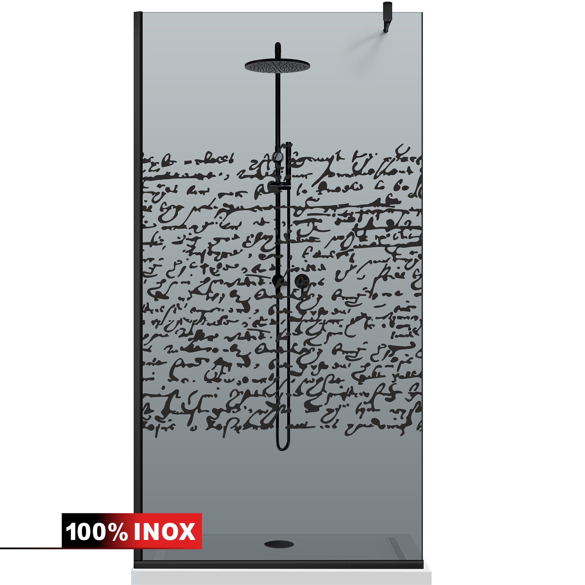 Paravan dus Walk-in, Perete dus  Negru, #Gri #Szürke