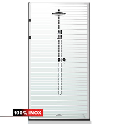 Paravan dus Walk-in, Perete dus Inox, negru mat, #Clara #Víztiszta