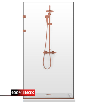Paravan dus Walk-in, Perete dus Inox, negru mat, #Clara #Víztiszta