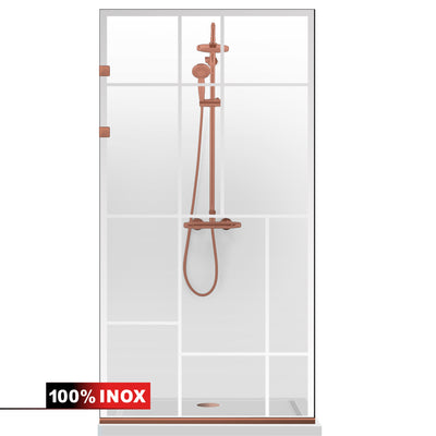 Paravan dus Walk-in, Perete dus Inox, negru mat, #Clara