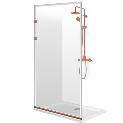 Paravan dus Walk-in, Perete dus Inox, negru mat, #Clara #Víztiszta