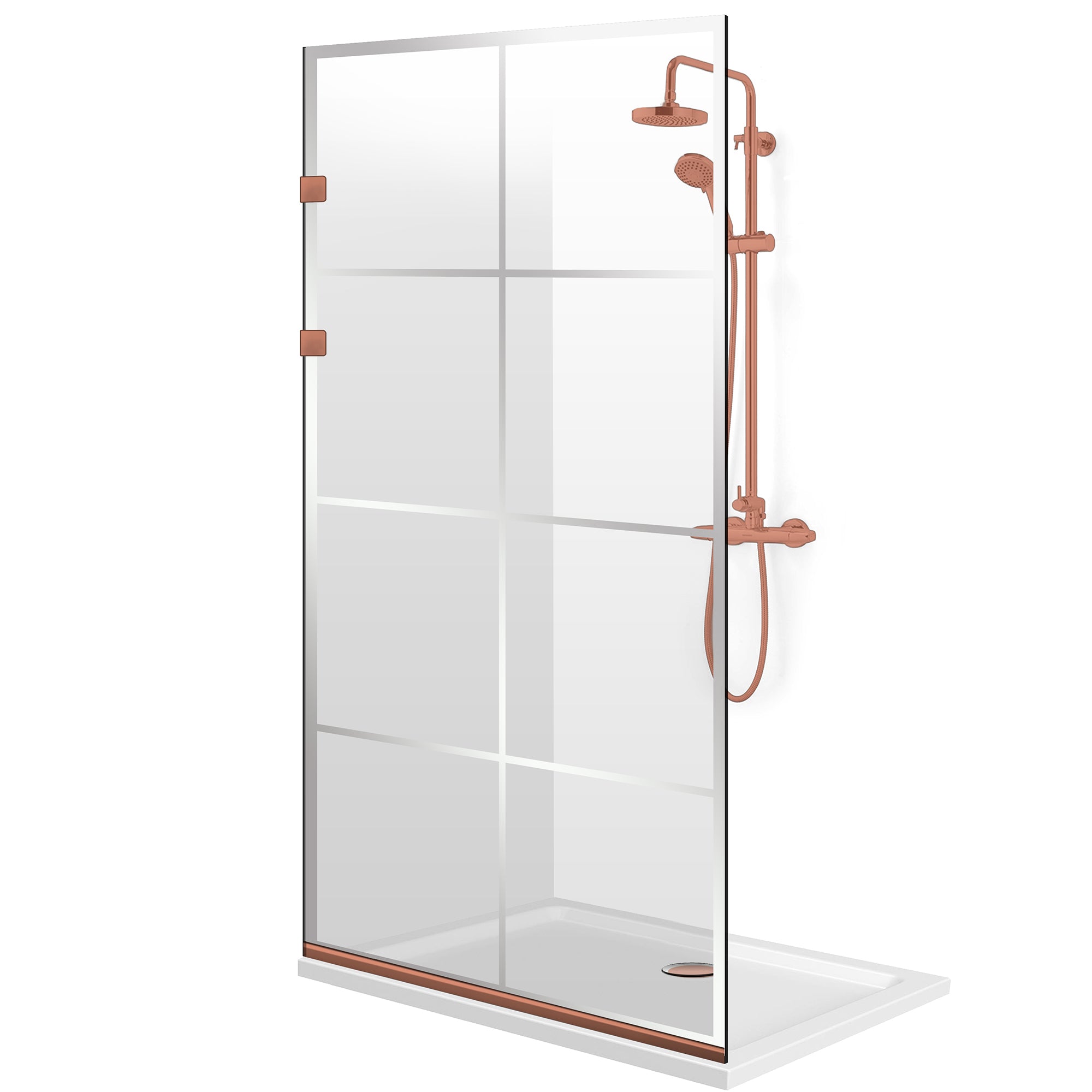 Paravan dus Walk-in, Perete dus Inox, negru mat, #Clara #Víztiszta