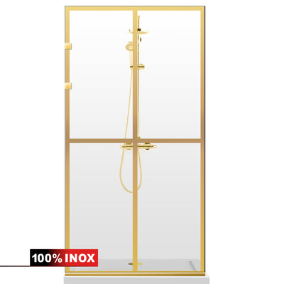 Paravan dus Walk-in, Perete dus Inox, auriu, #Clara #Víztiszta