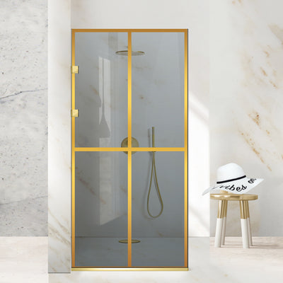 Paravan dus Walk-in, Perete dus Inox, auriu #Gri