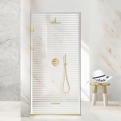 Paravan dus Walk-in, Perete dus Inox, auriu, #Clara #Víztiszta
