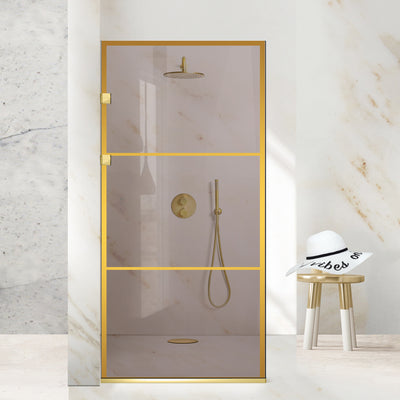 Paravan dus Walk-in, Perete dus Inox, auriu #Bronz