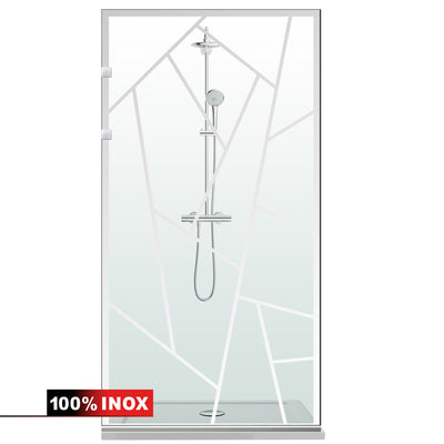 Paravan dus Walk-in, Perete dus Inox, #Clara