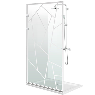 Paravan dus walk-in Aqua Elegance ® INOX, model Atlas incolor, feronerie full inox, sticla clara, securizata