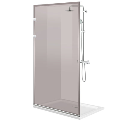 Paravan dus Walk-in, Perete dus Inox, #Bronz