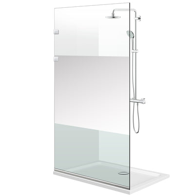 Paravan dus walk-in Aqua Elegance ® INOX, model Line incolor, feronerie full inox, sticla clara, securizata