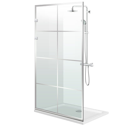 Paravan dus walk-in Aqua Elegance ® INOX, model Mode incolor, feronerie full inox, sticla clara, securizata
