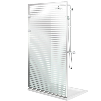 Paravan dus walk-in Aqua Elegance ® INOX, model Moris incolor, feronerie full inox, sticla clara, securizata