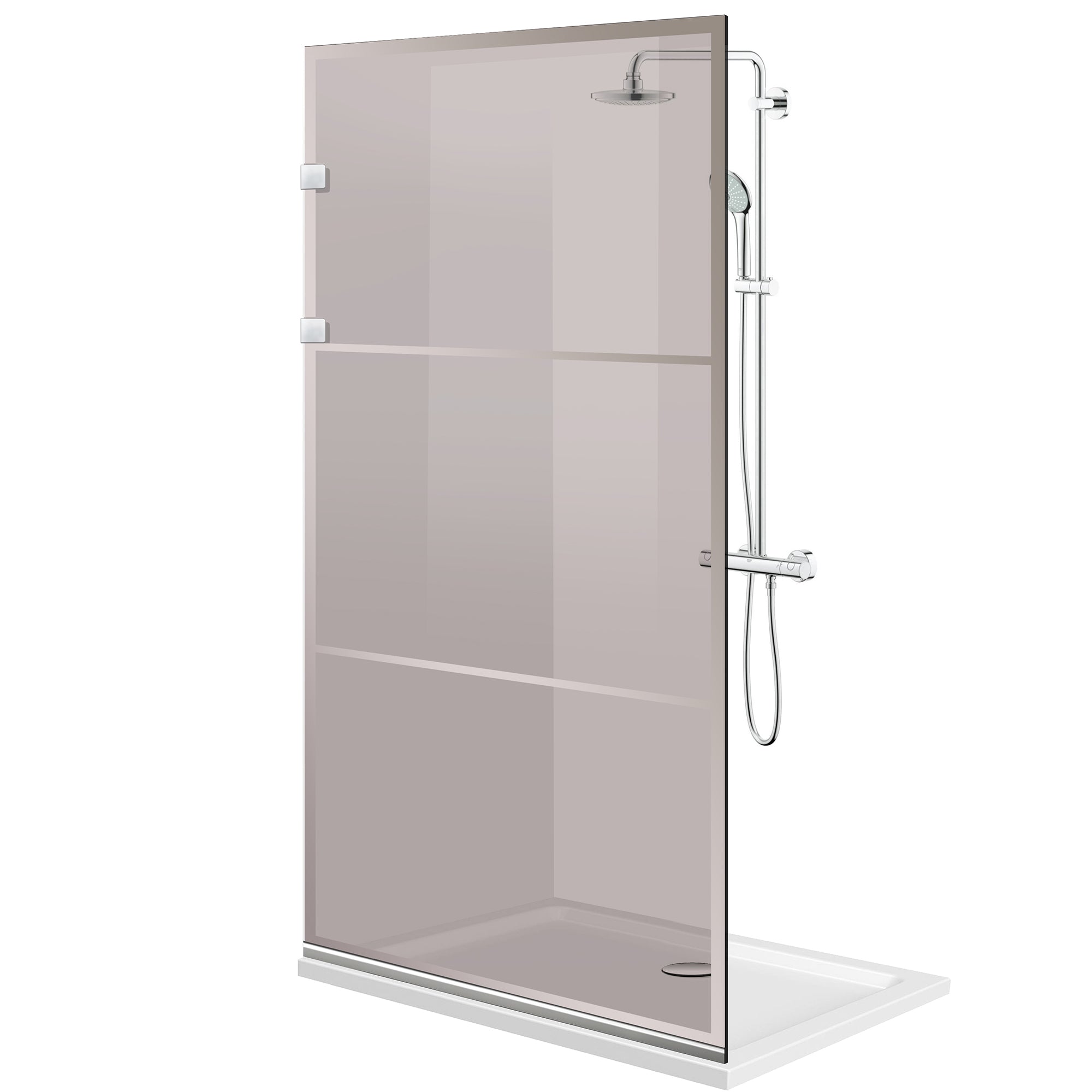 Shower Screens Walk-in, Shower wall Stainless steel, #Bronze