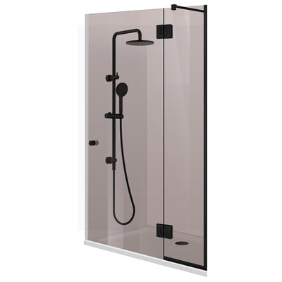Usa dus cu perete fix Aqua Line Plus feronerie 100% INOX auriu, bara reglabila, sticla securizata 6 mm
