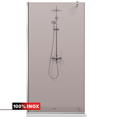 Paravan dus Walk-in, Perete dus  Inox, #Bronz #Bronz