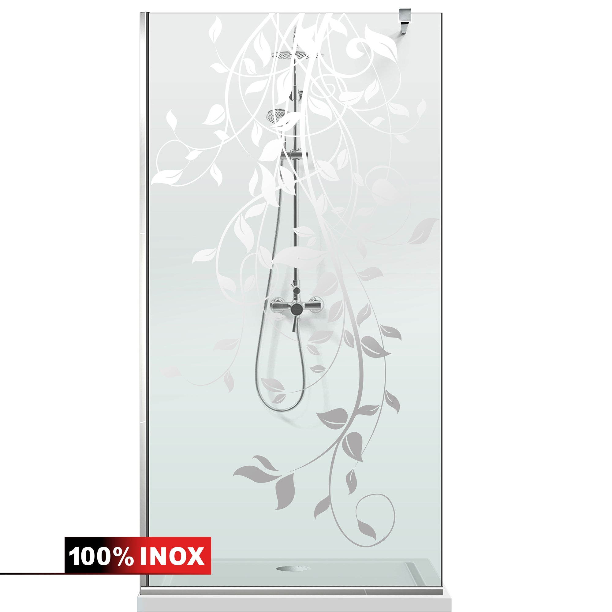 Paravan dus Walk-in, Perete dus  Inox, #Clara #Víztiszta