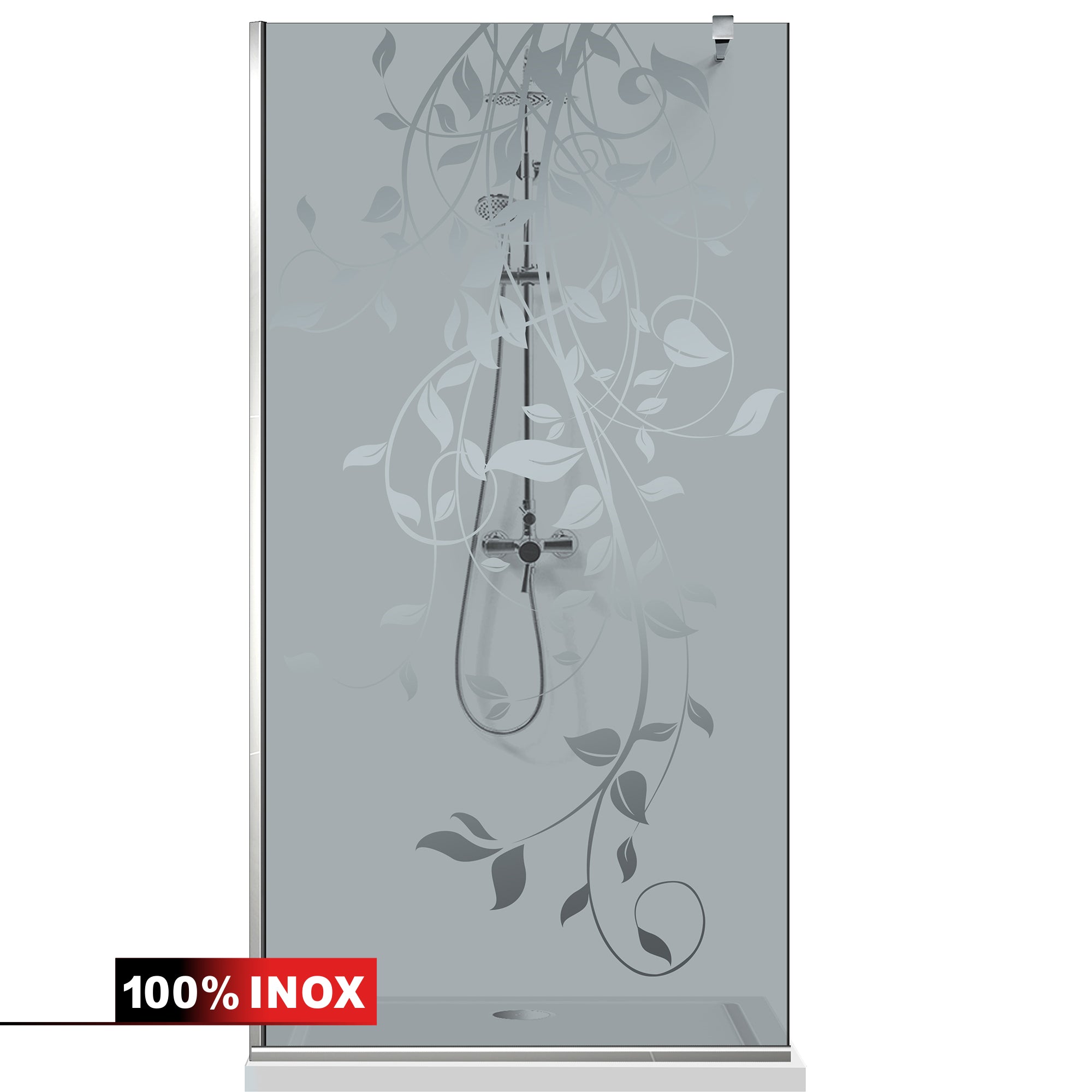 Paravan dus Walk-in, Perete dus  Inox, #Gri #Szürke