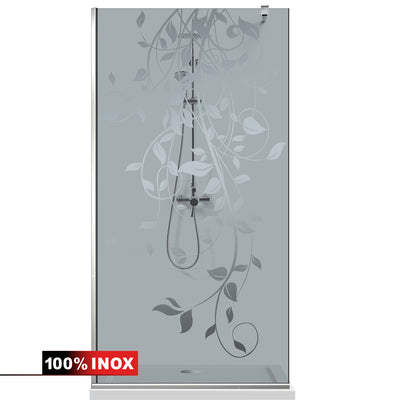 Paravan dus Walk-in, Perete dus  Inox, #Gri #Szürke