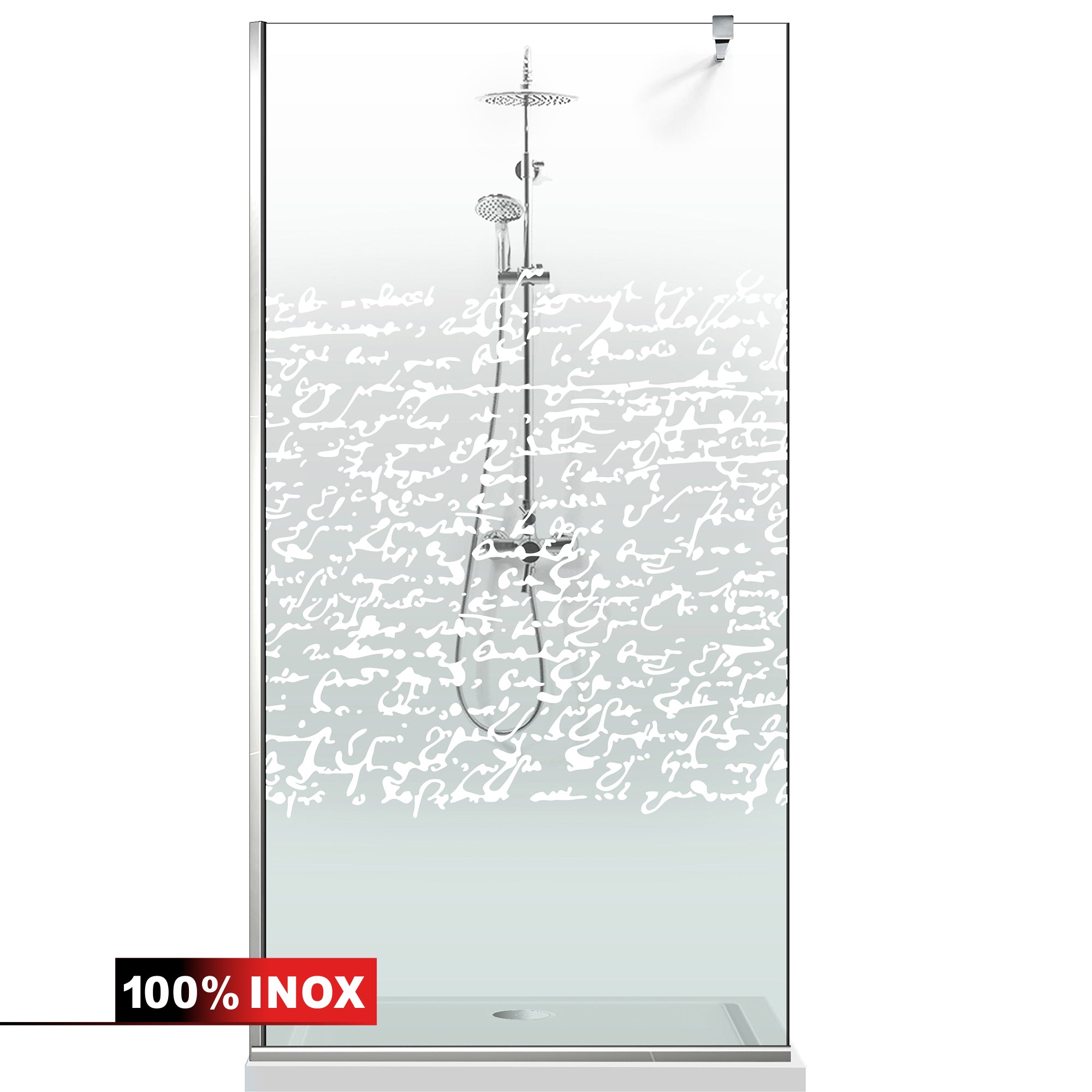 Paravan dus Walk-in, Perete dus  Inox, #Clara #Víztiszta