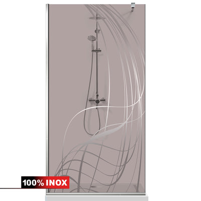 Paravan dus Walk-in, Perete dus  Inox, #Bronz #Bronz