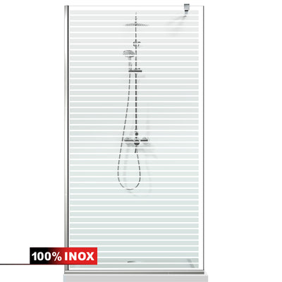 Paravan dus Walk-in, Perete dus  Inox, #Clara #Víztiszta