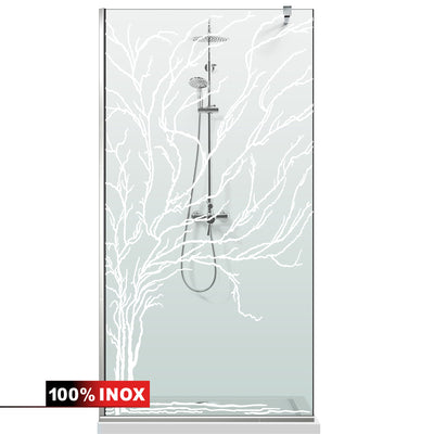 Paravan dus Walk-in, Perete dus  Inox, #Clara #Víztiszta