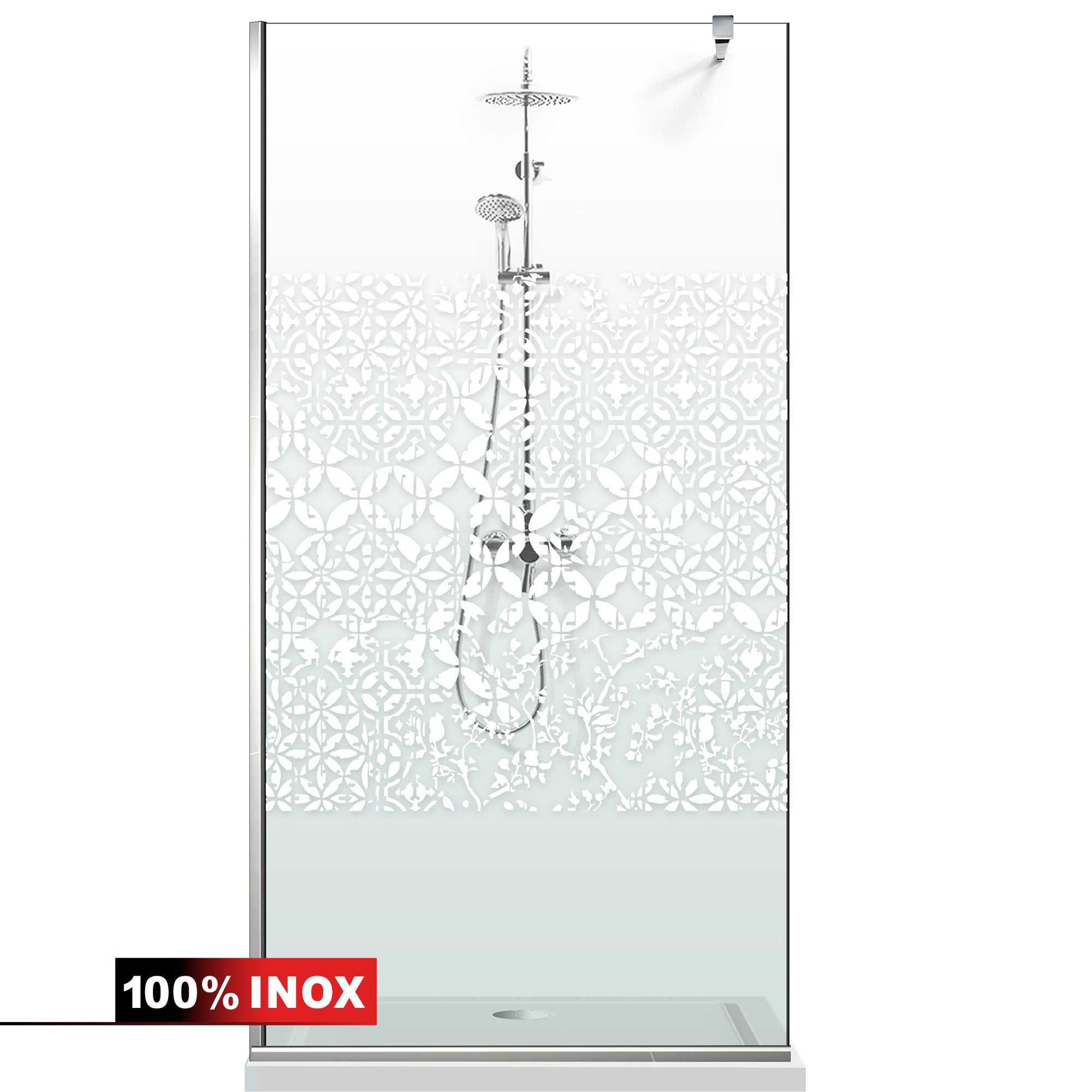 Paravan dus Walk-in, Perete dus  Inox, #Clara #Víztiszta