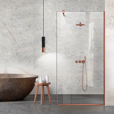 Paravan dus walk-in Aqua Class ® Copper, feronerie full inox cupru, sticla securizata
