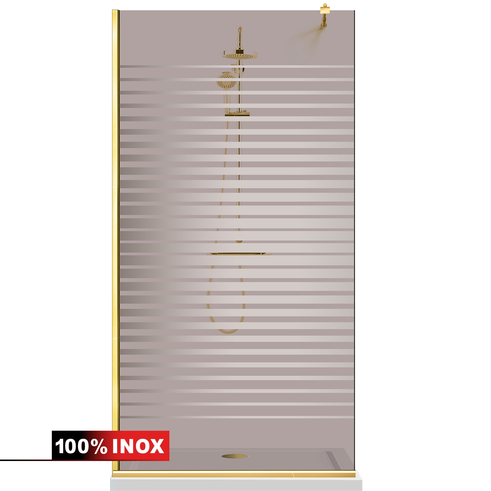 Paravan dus Walk-in, Perete dus  Auriu, #Bronz #Bronz