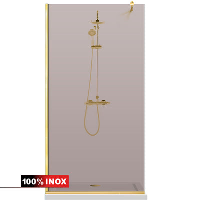Paravan dus Walk-in, Perete dus  Auriu, #Bronz #Bronz