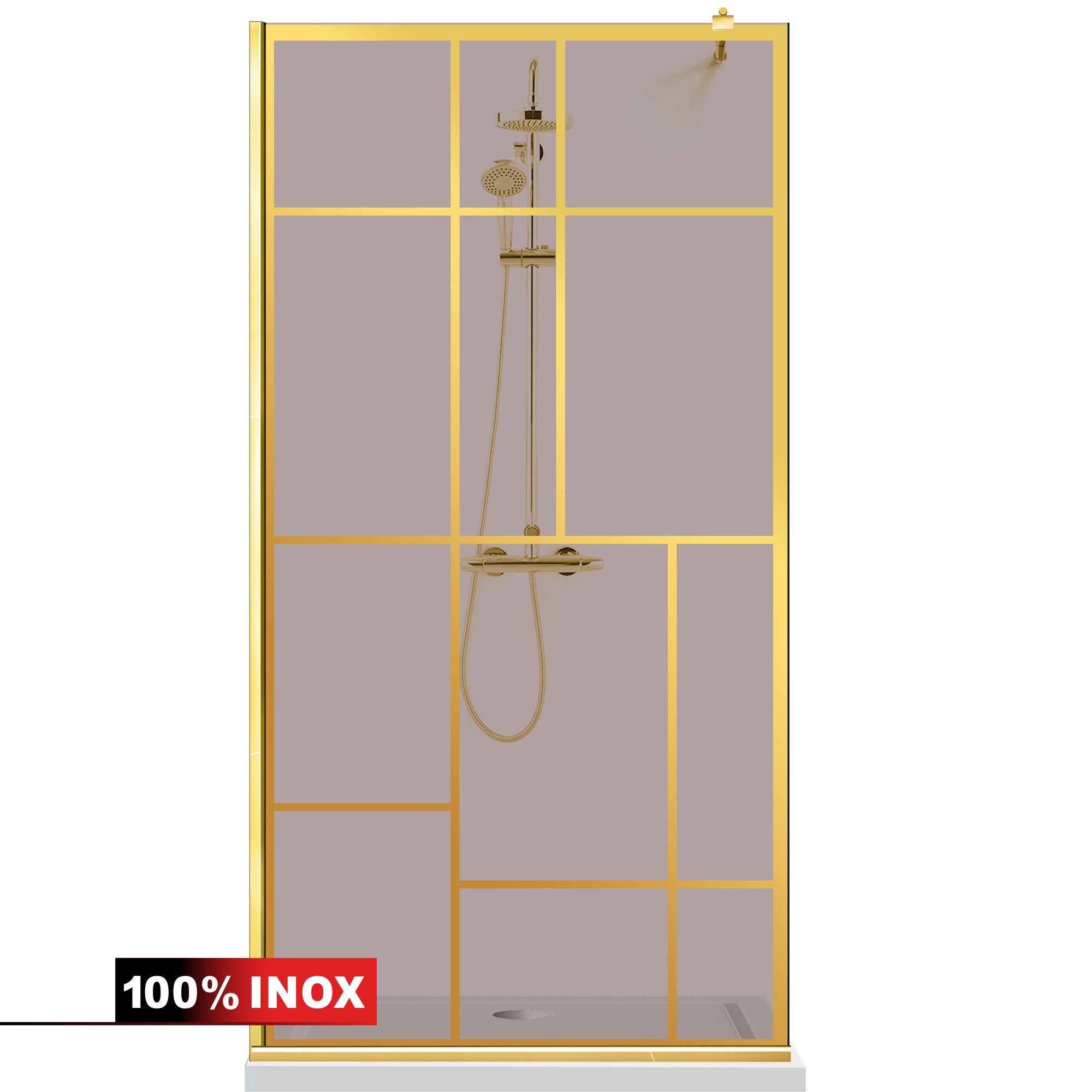 Paravan dus Walk-in, Perete dus  Auriu, #Bronz #Bronz