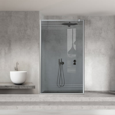 Paravan dus Walk-in, Perete dus  Inox, #Gri #Szürke