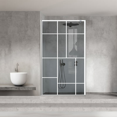 Paravan dus Walk-in, Perete dus  Inox, #Gri #Szürke