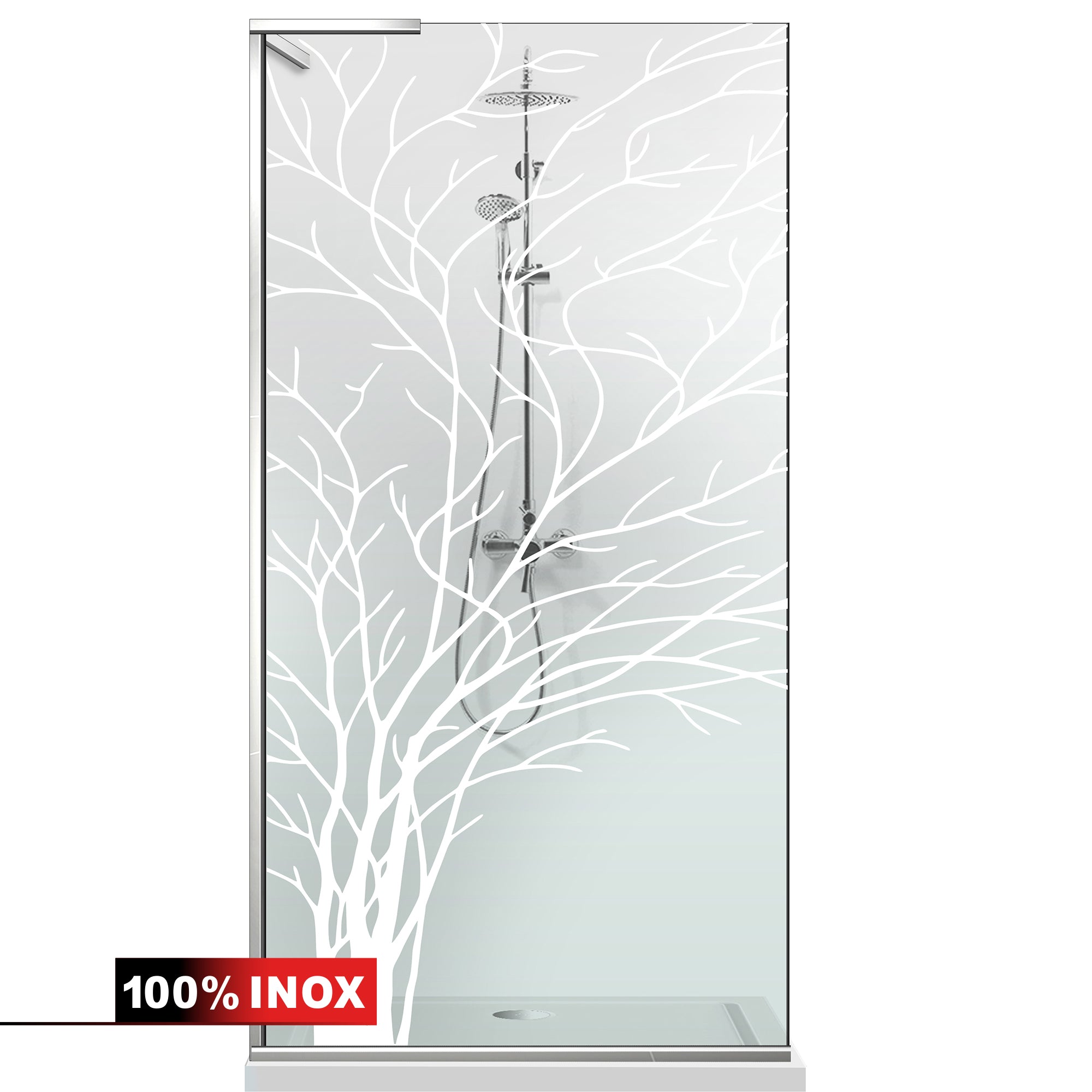 Paravan dus Walk-in, Perete dus Inox, #Clara #Víztiszta