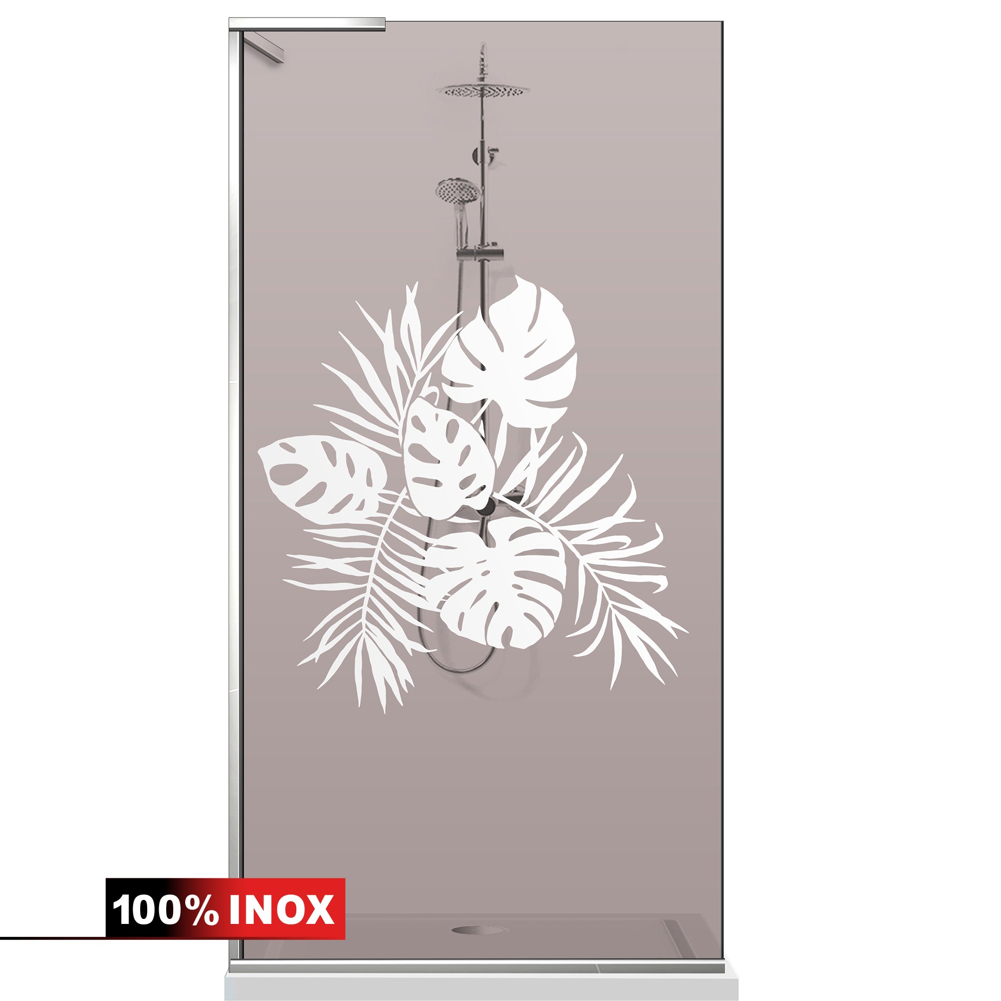 Paravan dus Walk-in, Perete dus Inox, #Bronz #Bronz