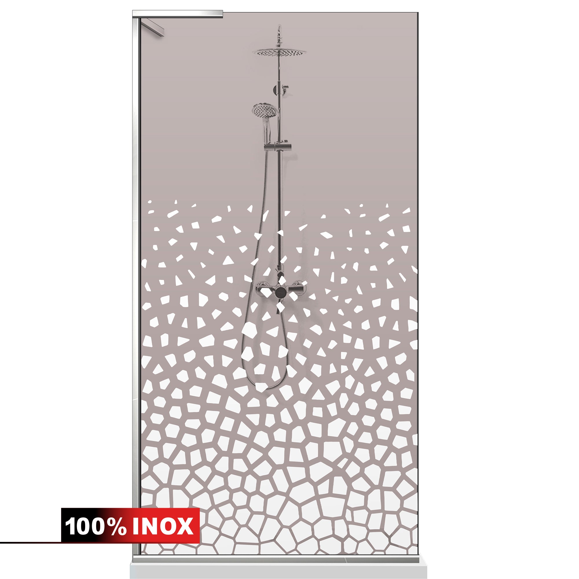 Paravan dus Walk-in, Perete dus Inox, #Bronz #Bronz