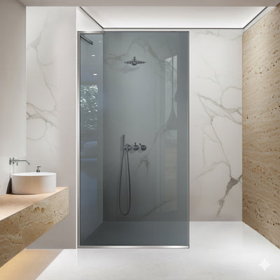 Paravan dus Walk-in, Perete dus Inox, #Gri #Szürke
